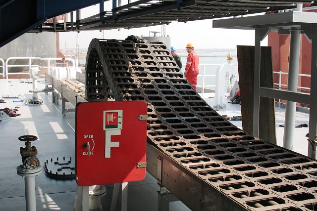 plastic-energy chain for cable routing on 2000HP Jack Up Rig