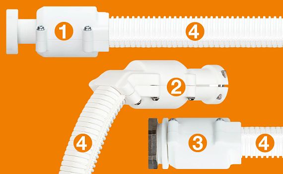 Clean Scara Cable Solution end pieces and hose