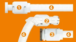 Clean Scara Cable Solution end pieces and hose