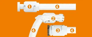 Nettoyer les embouts et le tuyau de la solution pour câble Scara