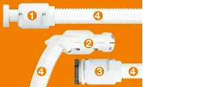 Clean Scara Cable Solution end pieces and hose