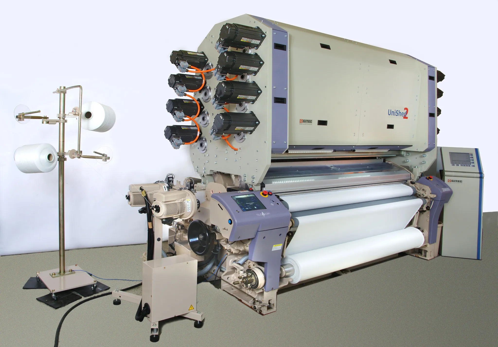 The UniShed 2 developed by Gitec GmbH is the world's first harnessless Jacquard weaving machine.