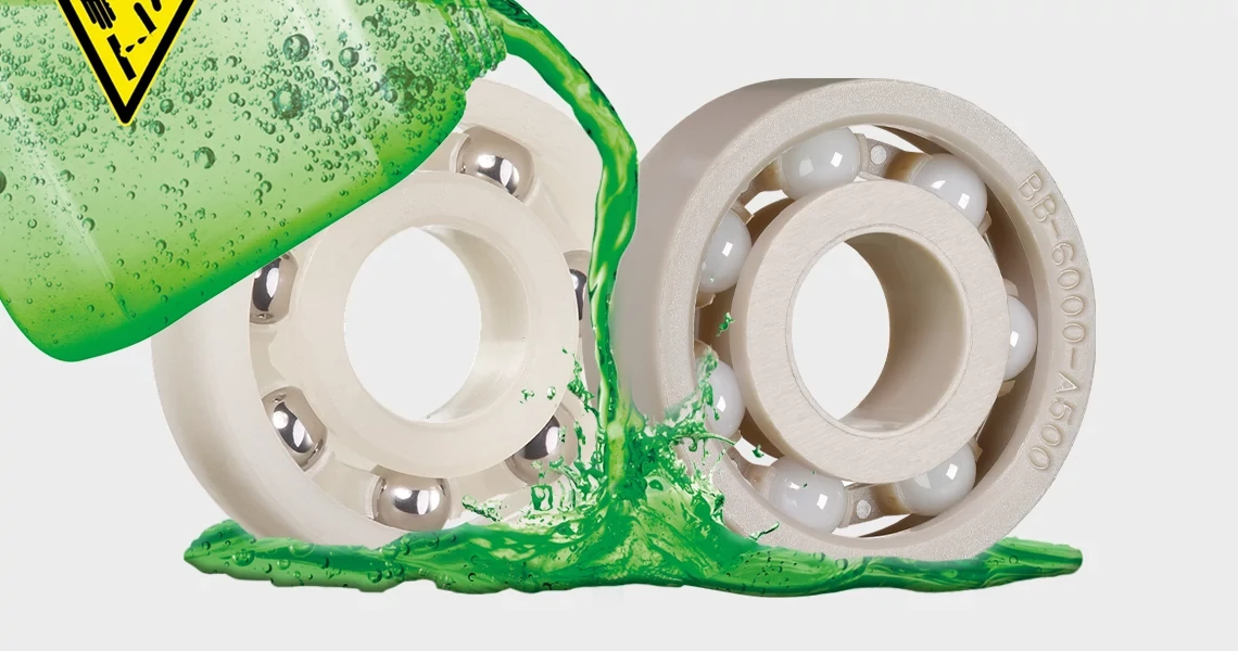 Chemical-resistant ball bearings