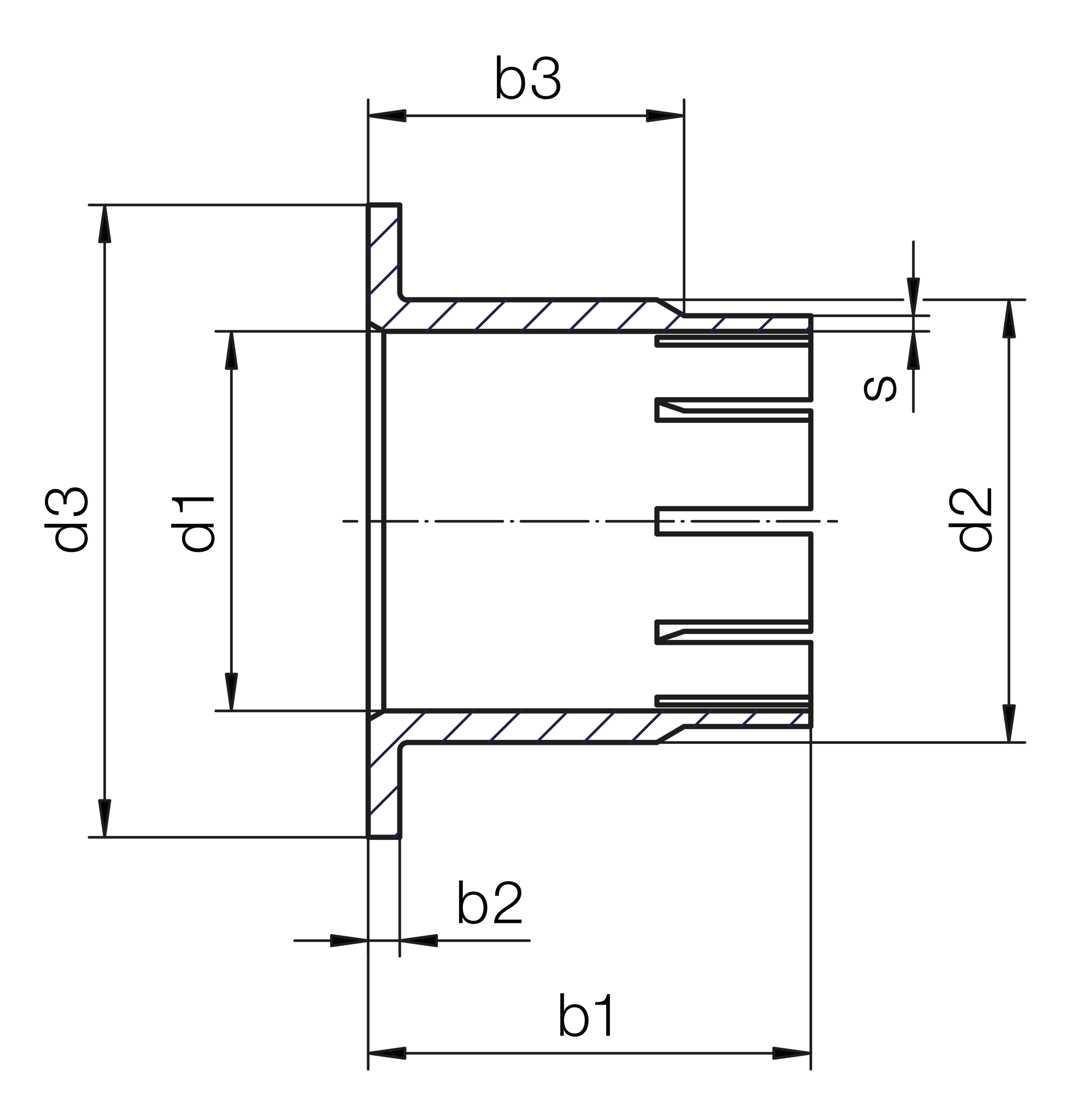 iglidur® M250 double flange bearings, MKM drawing