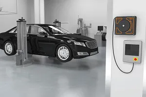 Kabelaufroller e-spool flex in der Autowerkstatt