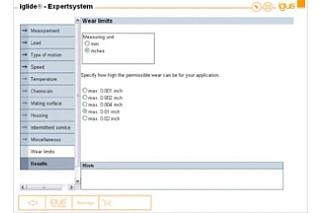 Wear limits within the Expert System