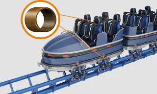 Roller coaster cars and iglidur Z plain bearings