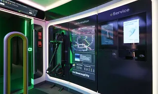 Portas de correr leves com componentes igus