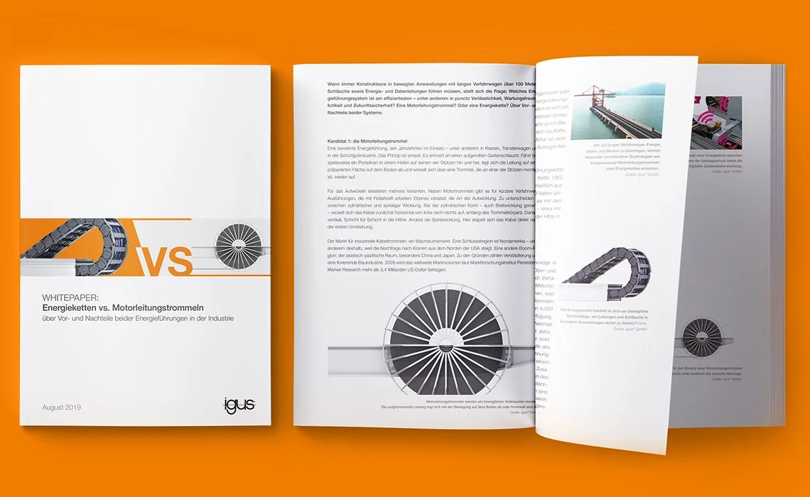 White paper: energy chains vs. motorised cable reels