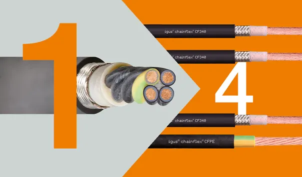 4心ケーブルの代わりに4本の単心ケーブル