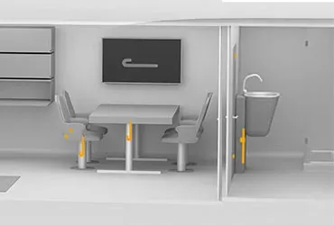 Cadena de energía para ajuste eléctrico de altura