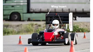 Wing insert on the car