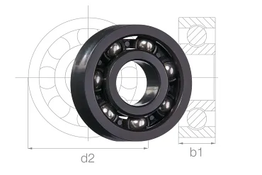 igus ball bearing with technical drawing