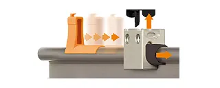 Simpler and faster replacement of plain bearings in drylin drive technology