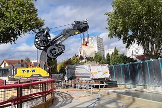 Bagger mit Flaschenzugmodul