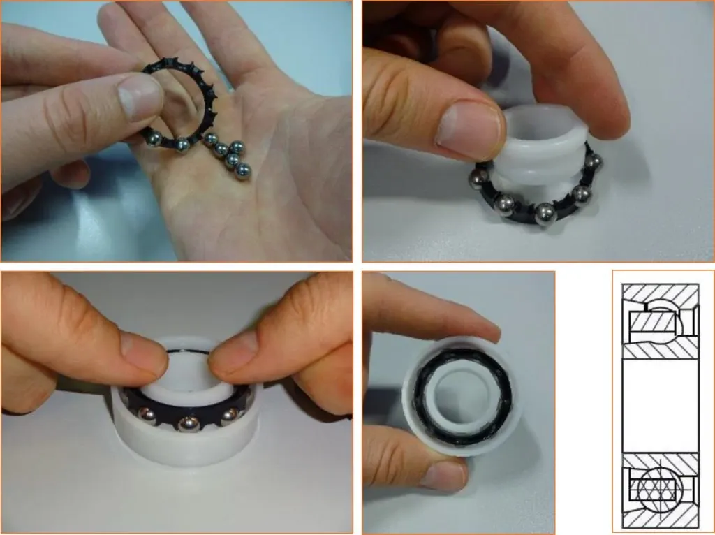 SNAP-IN bei xiros Kunststoff-Kugellagern