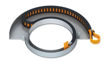 Chaîne porte-câbles à double rayon de courbure statique