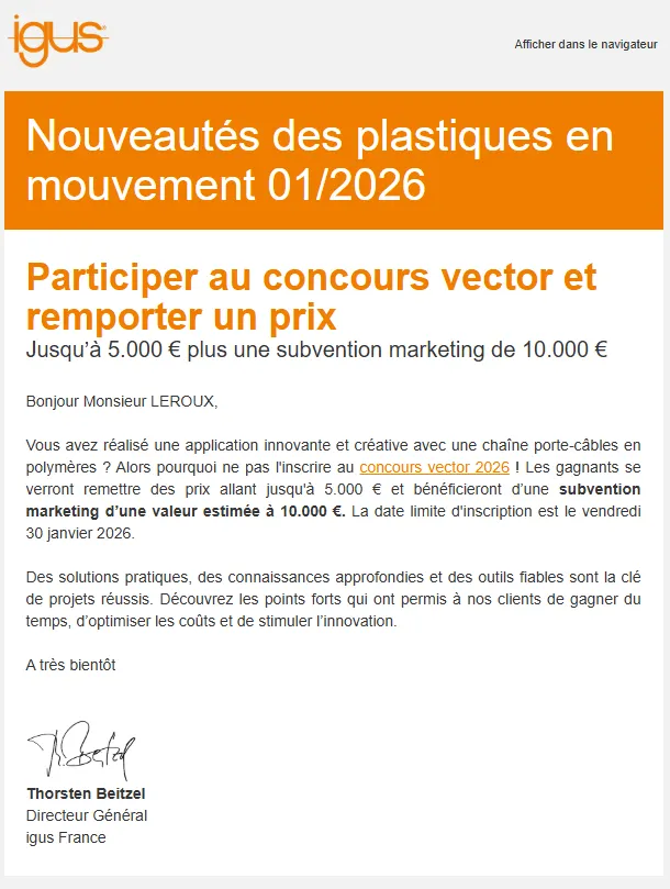 Nouveautés des plastiques en mouvement 01/2026