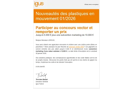 Nouveautés des plastiques en mouvement 01/2026