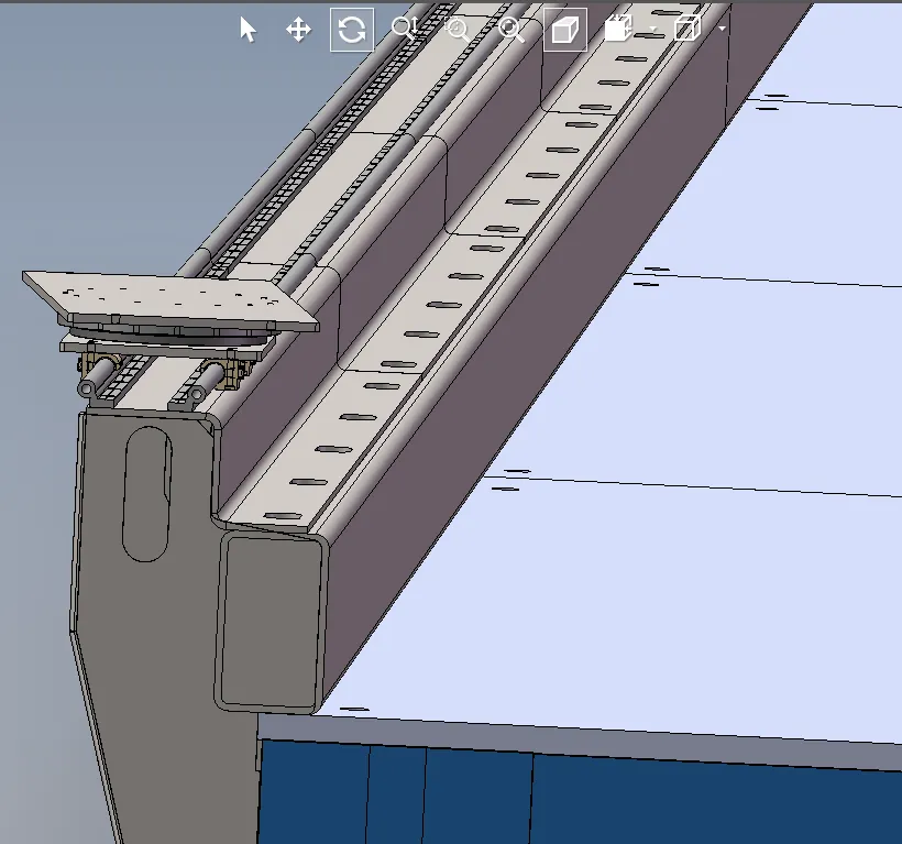 Castera - Welding station movable due to igus roller bearings
