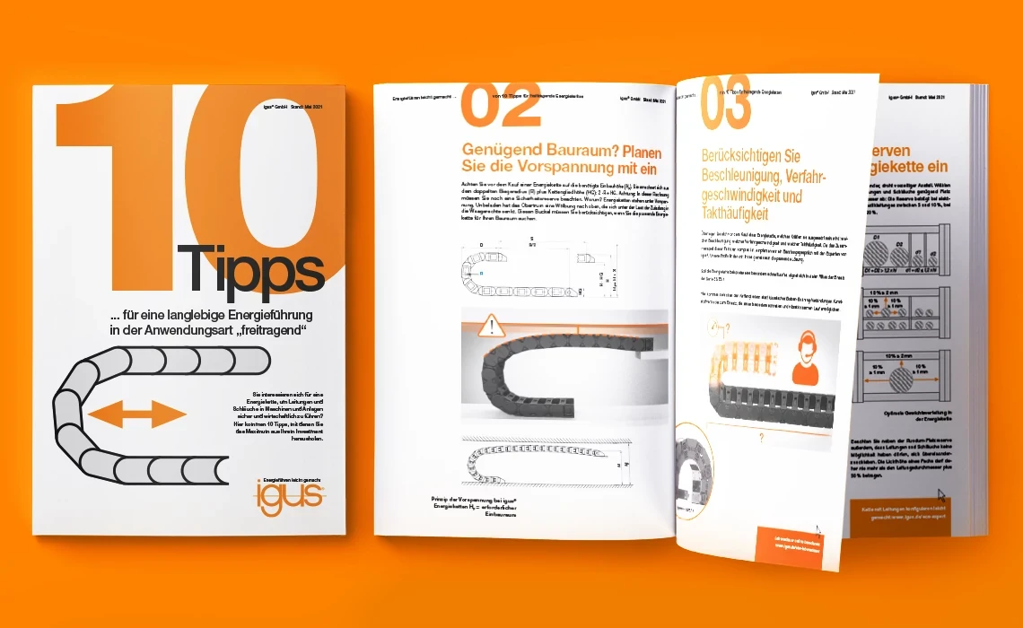 Tips for unsupported energy chains