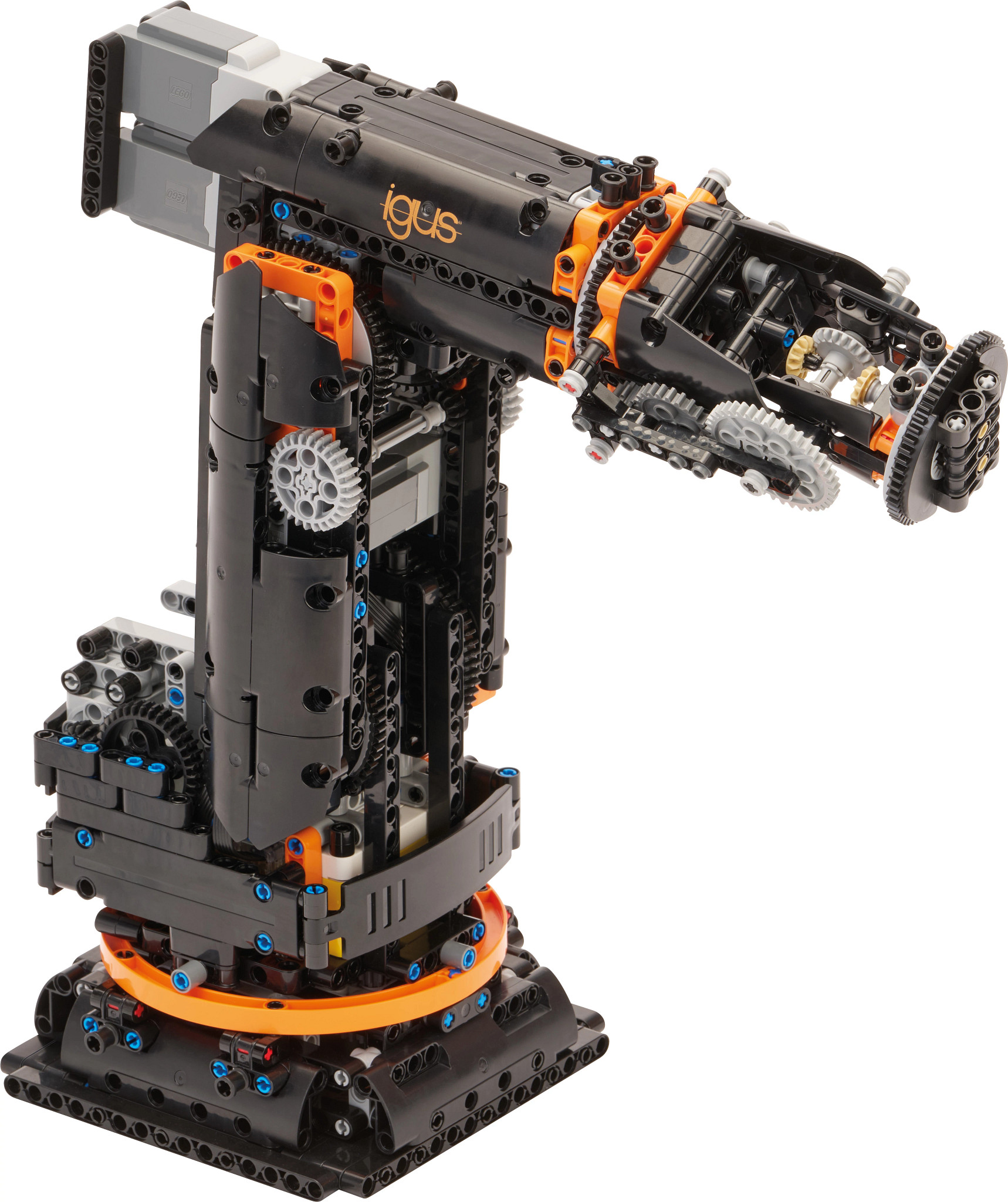 Toy robot made from modular building blocks