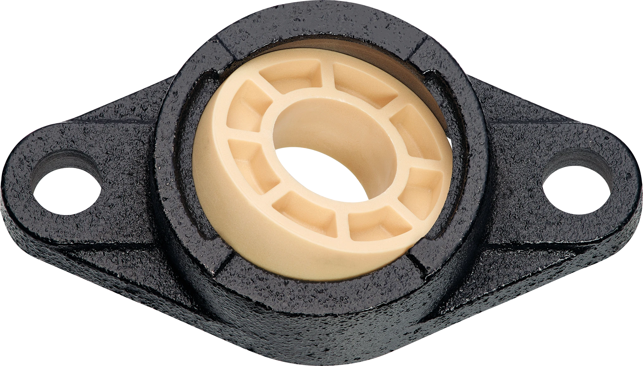 Flange mounted bearings with cast iron housing