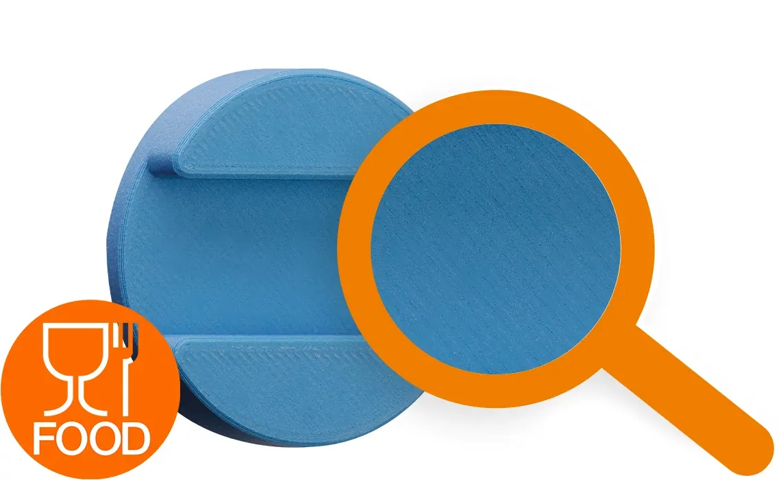 Filamento de impressão 3D compatível com alimentos