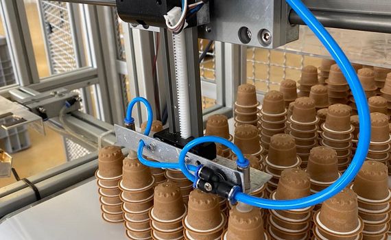 Low Cost Automation with "pick and place" robotics for sustainable coffee