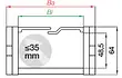 Energy chain E300 series | split crossbar along the outer radius | inner height: 48.5mm