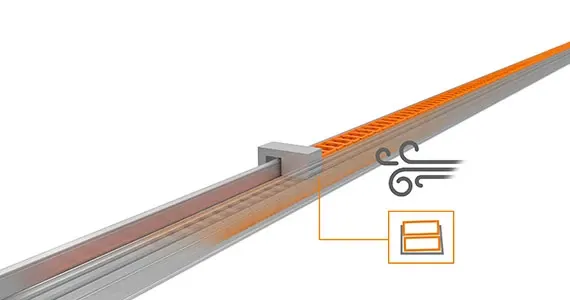 Carga de viento en trayectos largos