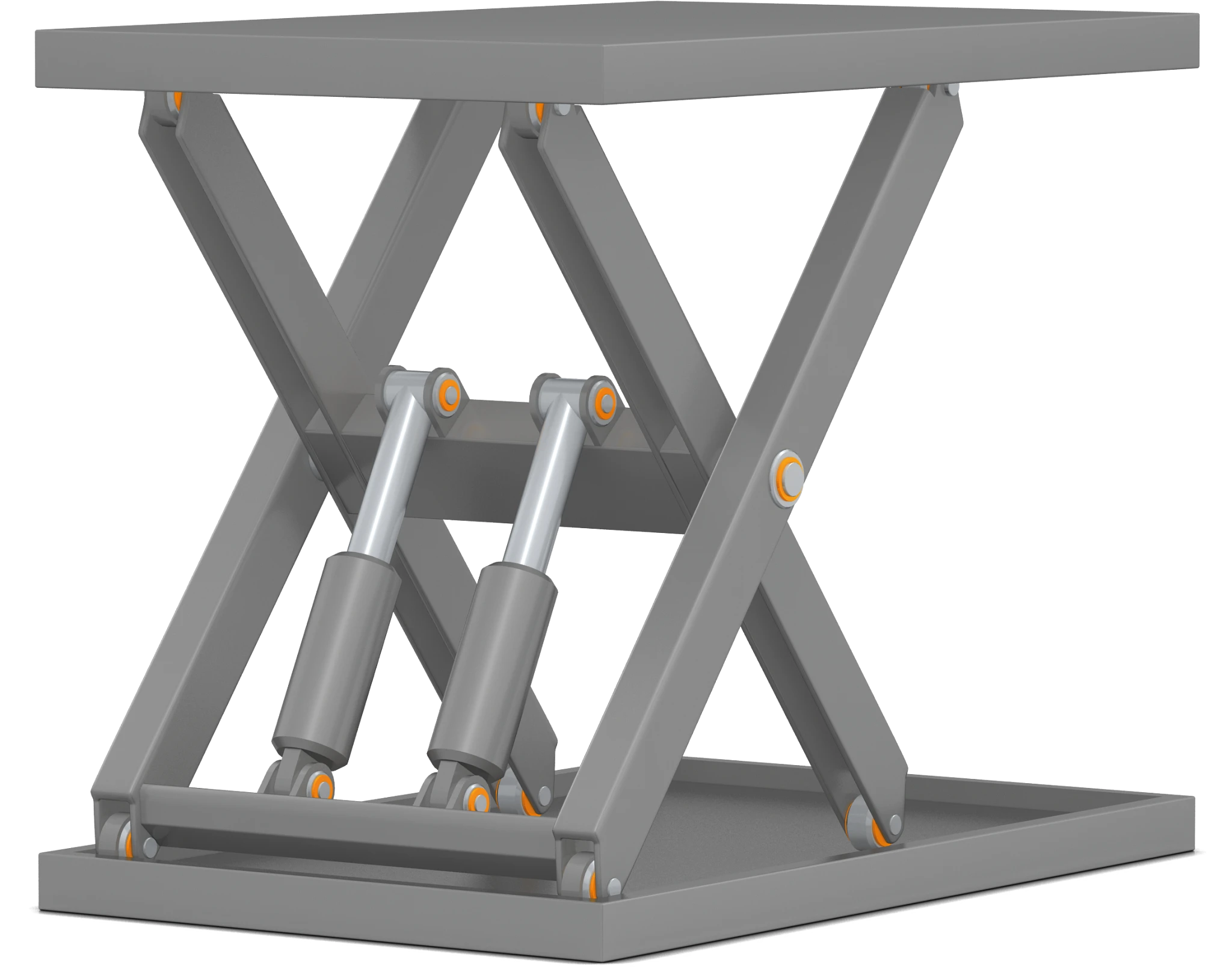 Lifting table with highlighted bearing points