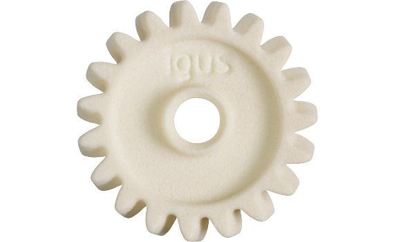 Beispiel-Zahnrad 3D-gedruckt aus iglidur I3.