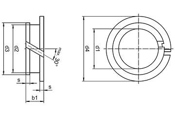 Cojinete de clip con doble valona, MCM, iglidur® M250: robusto polivalente, excelente absorción de vibraciones drawing