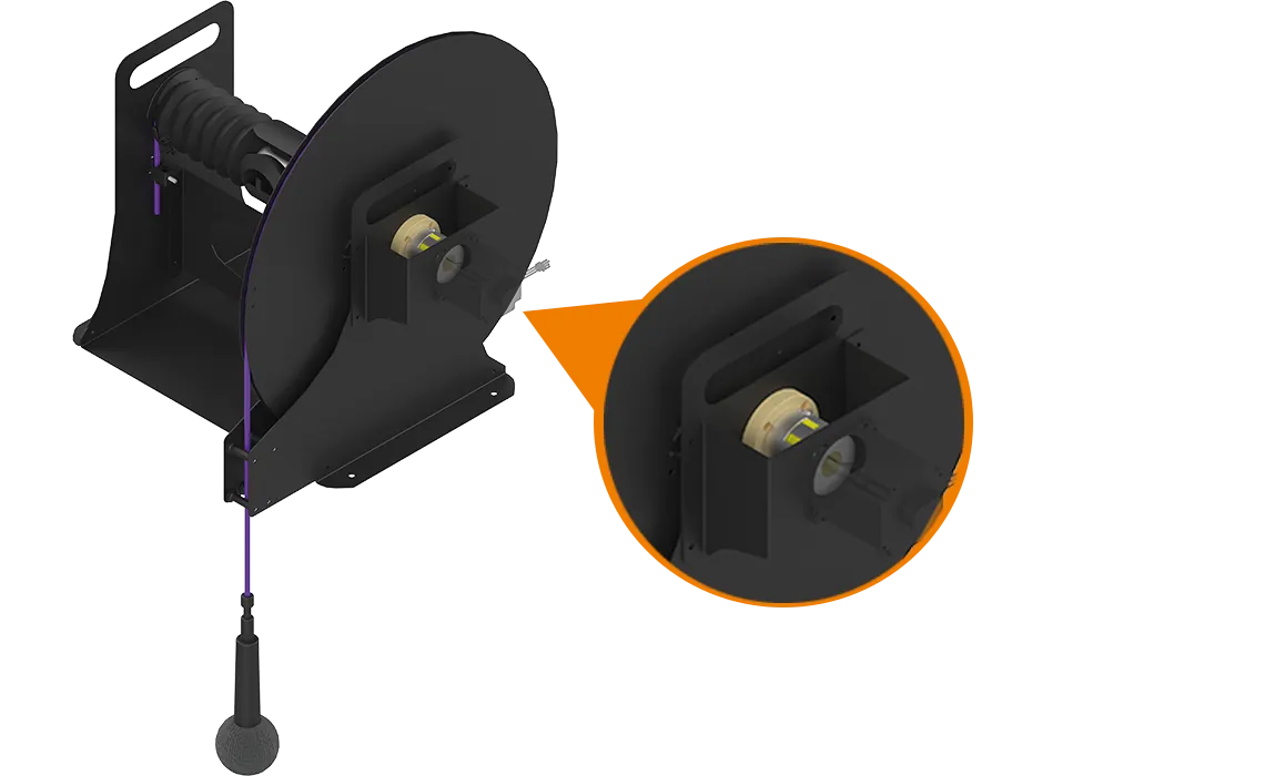 Reeler de micrófono con brida de motor