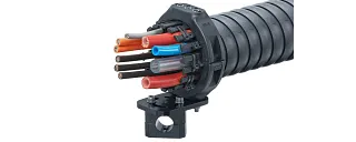 Compact bracket with strain relief