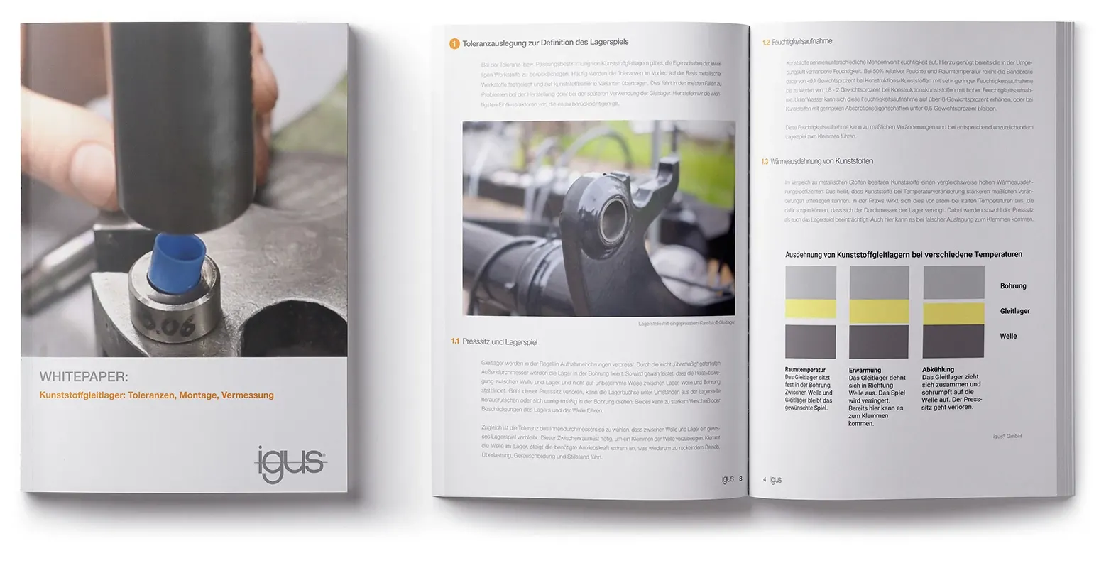 Montaje mediante presión de un cojinete de plástico