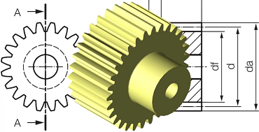 Konstruera CAD för kugghjul i konfiguratorn