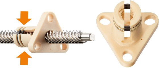 Nut lead screw clearance-rendah