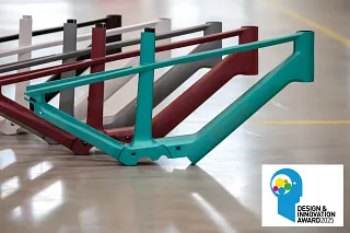 Plastic bicycle frame in various colours