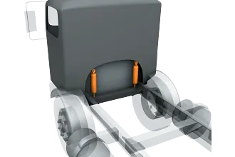 Plain bearing in the driver's cabin