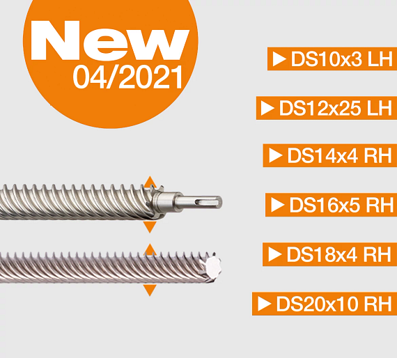 Sechs neue Gewindespindelgrößen
