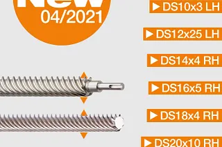 Six new lead screw sizes