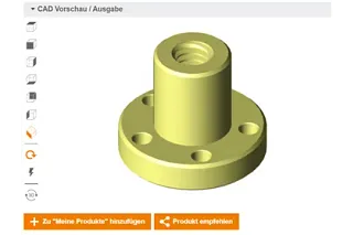 Lead screw nut CAD configurator