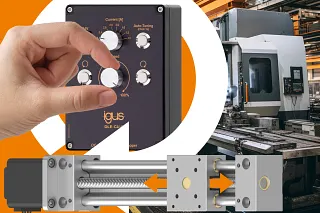 Mit der neuen drylin Handsteuerung lassen sich elektrische drylin Linearachsen innerhalb von zwei Minuten in Betrieb nehmen