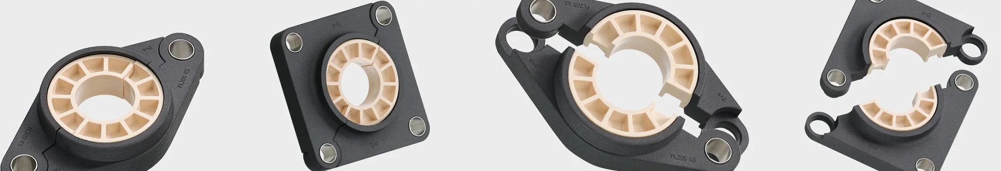 Cuscinetto montato su flangia versione divisa