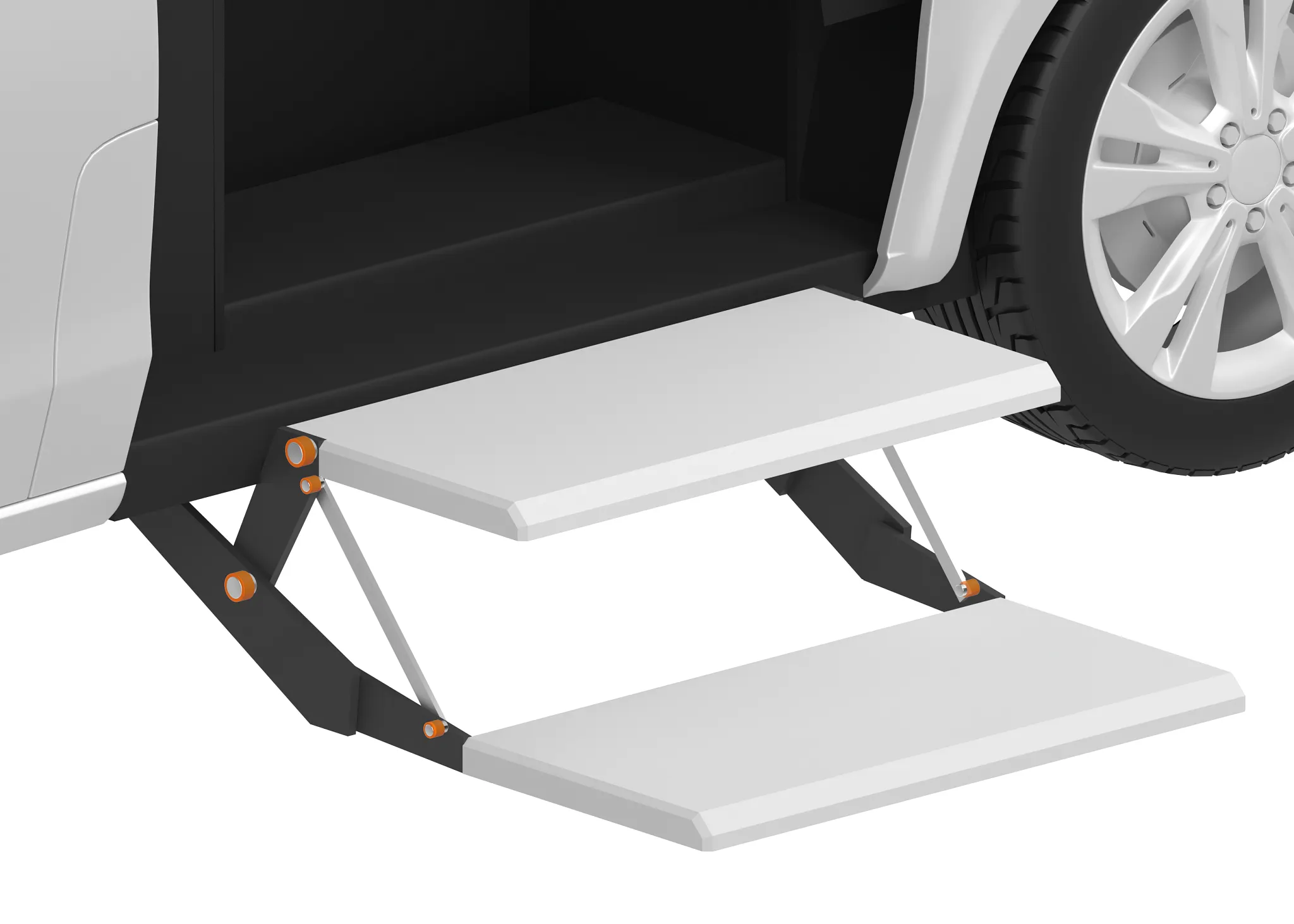 Plain bearing in the step