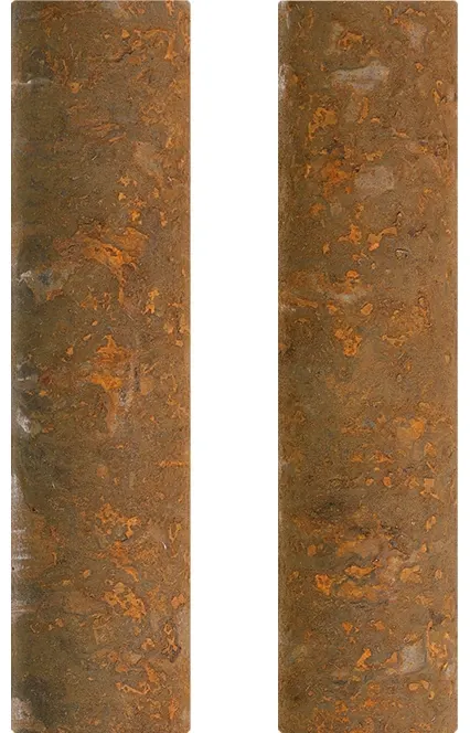 Tested shaft material after 120-hour salt spray test