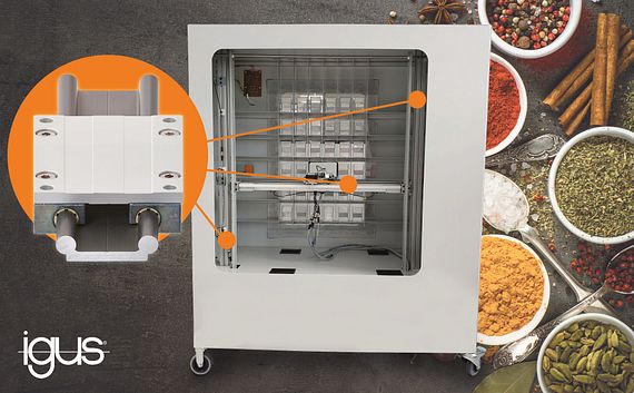 drylin W en la máquina expendedora de especias de la empresa EMAG LaserTec GmbH