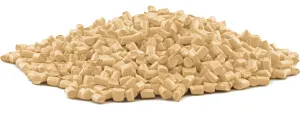 Granulat Werkstoff aus beigen Kunststoffpellets.